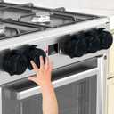 Stove Knob Covers for Child Safety,AOSITE Upgraded Gas Knob Covers for Kids Stove Guard with Strong Adhesive, 5 Pack Durable Design Childproof Oven Knob Locks for Babies and Pets,No Screws or Drill (Black)