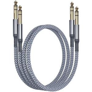 6.35mm TRS Instrument Cable 3.3FT 2-Pack, Straight 1/ 4 Inch Male Jack Stereo Audio Interconnect Cord, 6.35 Balanced Lead Line for Electric Guitar, Bass, Keyboard, Mixer, Amplifier, Amp, Speaker, Equalizer