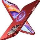 TORRAS Magnetic Slim Fit for iPhone 16 Pro Case 6.3 inch, Ultra-Thin 16 Pro Case Compatible with MagSafe, Lightweight Matte Anti-Scratch Hard PC Cover Phone Case for iPhone 16 Pro OriginFit, Red