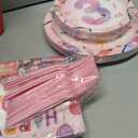 Grencian 96 Pcs Threenager Birthday Decorations Girl Makeup Spa 3rd Birthday Plates and Napkins Little Miss Threenager Birthday Decorations for 3 Year Old Girl Serves 24