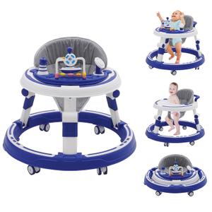 Baby Walker Kids Sit-to-Stand Walker Activity Center with Entertainment Table Multifunctional Educational Push Toy for Boys Girls 6 Months+