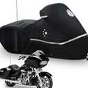 Motorcycle Cover Storage for Touring Models Harley Davidson Road King,Road Glide,Street Glide, Electra Glide,Heritage Classic,Low Rider-ST,and Most Motorcycles Black (Side Box)
