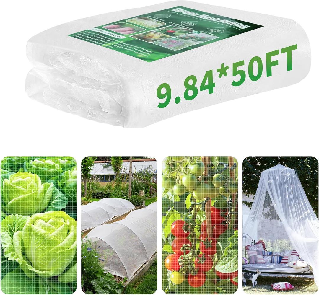 9.8450FT Garden Mesh Netting,Ultra Fine Plants Cover Protection from Anti Birds,Bugs,Cicadas,and Insects-Pest Barrier for Blueberry Bushes,Vegetable,Fruit Tree,Flowers,Raised Bed