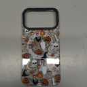 Ghost Phone Case Compatible for iPhone 17 Pro Max, Halloween Case Compatible with MagSafe, Clear TPU+Black Camera Frame Protection, Skull Bat Pumpkin Halloween Pattern Designed, Shockproof