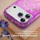 Choiche Magnetic for iPhone 17 Pro Case Women Phone Case, Compatible with Mag-Safe, Cute Bling Sparkly, Military Grade Protection, with Diamond Camera Lens Covers, 6.3-inch, Glitter Purple/Pink