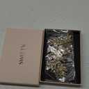 SWEETV Handmade Wedding Hair Comb Clip Rhinestone Bridal Hair Comb Piece, Gold Hair Accessories for Brides Wedding (1.Gold)