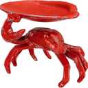 Creative Co-Op Distressed Cast Iron Crab Shaped Decorative Dish, Red, 6"L x 4.5"W x 4.75"H