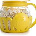 Ecolution Patented Micro-Pop Microwave Popcorn Popper with Temperature Safe Glass, 3-in-1 Lid Measures Kernels and Melts Butter, Made Without BPA, Dishwasher Safe, 1.5-Quart, Yellow