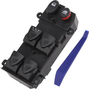 Main Window Switch Power Control Button Compatible with Honda Civic 2006 2007 2008 2009 2010 2011 Replacement OEM 35750-SNV-H51 Front Left Driver Side White Light 1 Auto Button 22 Pins