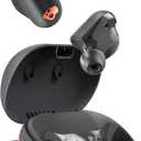 Skullcandy Sesh ANC Active Wireless Earbuds, Bluetooth Headphones, Noise Cancelling, Customizable Sound, 48 Hrs Battery, Stable Fit, Sweat and Waterproof, Microphone for iPhone Android - Black/Orange