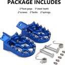 AnXin Foot Pegs Motorcycle Universal CNC Footpeg for PW TTR YZ 50-125cc MB200 Mini Bike SSR Apollo RFZ TaoTao Lifan Kayo Coolster Pit Bike - Blue