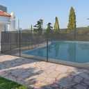 GarveeLife 4 ft x 12 ft Fence for Inground and Above Ground Pool, Mesh Pool Safety Fence with Stainless Steel Feet Outdoor Swimming Backyard Garden Pool Fencing, Black
