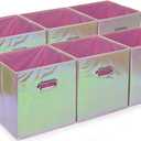 Handy Laundry 6-Pack Foldable Cube Storage Bins – Decorative Collapsible Organizer for Shelves, Closets, Underbed, Clothes, or Kids’ Toys (Shiny Pink)