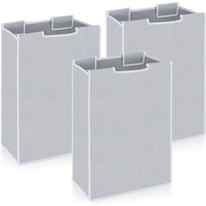 3Pcs Large Laundry Sorter Replacement Bags, Gray Hamper Cart Removable Laundry Storage Organizer Bag Hamper Liner for Dirty Clothing