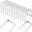 Amylove 12 Pcs Adjustable Cubicle Hanger Universal Partition Metal Cubicle Hooks Door Hanger, Adjusted to Fit Panels with 1 3/8 Inch to 3 1/2 Inch Thickness for Office Whiteboard (Silver)
