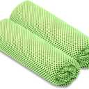 JUAN & JASMIN 2 Pack Cooling Towels (19.5"x15"), Soft Breathable Chilly Towels, Super Absorbent, Ice Wraps, Towels-Ideal for Hiking, Running, Workout, Gym, Dancing, Camping, Fitness (Green)