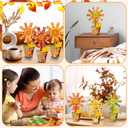 48 Pack Thanksgiving Flower Pot Paper Craft Kits DIY Thank Autumn Maple Leaf Pumpkin Acorn Decor Make Your Own Flowers Craft with Sticker for Thanksgiving Education Harvest Holiday