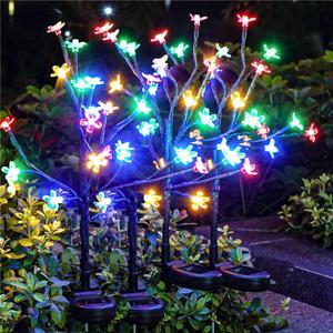 Solar Garden Lights Outdoor,Solar Lights Outdoor Decorative Waterproof for Outside 6Pack, 120Led Solar Flowers Garden Decor, Yard Pathway, Patio Fairy Decorations, Gardening Gifts for Women Mom (Multicolor Cherry 6Pack)