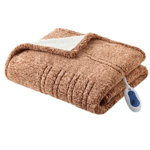 Brand: True North by Sleep Philosophy
True North by Sleep Philosophy Marbled Sherpa Heated Throw, Ultra Cozy Sherpa Face and Solid Reverse Electric Blanket, 3-Setting Heat Controller, 50" x 60", Brown