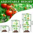 ZeeDix 45 Inch Tomato Cages 4 Pack, Heavy Duty Adjustable Metal Garden Plant Supports for Climbing Vegetables - Square Cage for Tomatoes, Cucumbers, Peas, Flowers with 40 Plant Clips