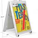 White Double-Sided Sidewalk A-Frame Sign w/Protective Lens 24"x36"