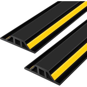 2 Pcs 1.25" High Universal Garage Threshold Seal Strip Flexible Total Length 8'3" Garage Door Flood Bottom Barrier Seal DIY PVC Weather Stripping Replacement, Not Include Adhesive
