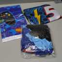 Vlipoeasn 90PCS Video Game Party Decorations Set - Blue 5th Birthday Supplies - Video Game Backdrop, Balloons, Tablecloth, Gamer and Foil Balloons