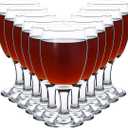 Set of 12 Clear Glasses Water Goblet Glass Stemmed Water Glasses for Juice Wine Beer Tea Milk Cold Beverages Drinks (claer, 15.5, ounces)