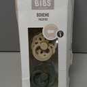 BIBS Pacifiers 0-6 Months | Boheme Collection 2-Pack | BPA-Free Round Nipple | Nautral Rubber Latex | Made in Denmark | Vanilla/Pine