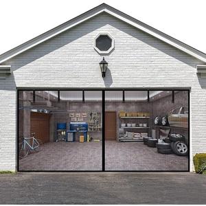 LIAMST Garage Door Screen 16 * 9FT，2 Car Garage Doors- Reinforced Fiberglass Door Screen,Stronger High Energy Magnets ， Magnetic Screen Door