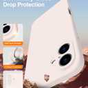 2 x Goodon Magnetic for iPhone 16 Case with Screen Protector - Wireless Charging Compatible - Full Camera Protection - Shockproof Protective Silicone Phone Case for Women and Girls - Pale Pink