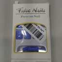 Blue Press On Nails Short Square, KXAMELIE Natural Gel Nails Glue on Acrylic Nails Press ons Featured Protective Coat Thick Reusable Fake Nails Solid Color 24 Short Coffin Artificial Nails