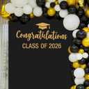 Congratulations Class of 2026 Decal Sign for Balloon Arch - Graduation Decor for 2026 Grad Party, Congrats Grad Party Class of 2026 Event Planner Vinyl Decal (Gold)