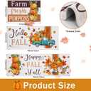 Ileading Fall Kitchen Rugs Set - 3 Piece Mats with Non Slip Backing, Washable Runner for Sink, Laundry, Hallway & Indoor Decoration (Striped Pumpkins)