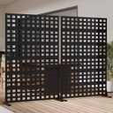 Garvee Metal Privacy Screen Outdoor, 72" H × 47" W Galvanized Steel Freestanding Privacy Fence for Patio, Balcony & Garden