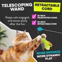 Jackson Galaxy Gotcha! Cat Wand Toy - Retractable Cat Toy for Engaging Play - Telescoping Wand with Natural Feathers for Indoor Cats - Foundational Tool for Cat Wellness and Interactive Bonding Play