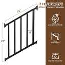 Akenow 36in H X 3 Ft W Deck Railing Kit, Black Porch Railing with Screws, AAMA 2604 Coat Modular Deck Kits for Outdoor Steps Decks, Porches & Balconies Terraces, Gardens Stairs