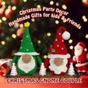 2 Pcs Handmade Crochet Christmas Gnomes Xmas Crochet Tabletop Ornaments Dwarf Plush Dolls Table Centerpieces Festive Holiday Christmas Tree Decoration Knitting Craft Art Supplies