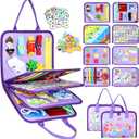 Esjay Toddler Busy Board Montessori Toys for Girls, Sensory Book Educational Activities Learning Fine Motor Skills, Birthday Gifts for Girls Toddlers, Travel Toys for Airplane Car, Purple Merpeople