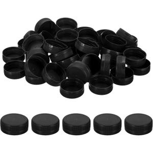 PATIKIL 38mm/1.5" Inner Plastic Bottle Cap, 100Pcs Replacement Screw Bottle Cap Storage Jug Lids for Craft DIY Juice Water Milk, Black