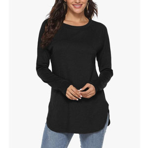 Newchoice Women's Casual Batwing Long Sleeve T Shirt Round Neck Basic Loose Tunic Tops.Size XL