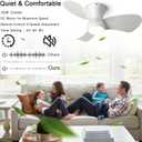 24 Inch Flush Mount Ceiling Fans with Lights, High Airflow Remote/APP Control, 3CCT Dimmable LED Light, Recessed Ceiling Fan for Kitchen, Bedroom, Patio