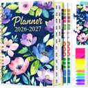 Planner 2026-2027, 18 Month Weekly and Monthly Academic Planner, Jan. 2026 - Jun. 2027, 9" x 11.6" A4 Large Hardcover Calendar Planner with Page Tabs, Separator Page, Inner Pocket, Bookmark, Stickers, Sticky Note Set