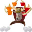 Deer Pong Game, Features Talking Deer Head and Music, Includes 6 Party Cups and 8 Balls, Fun Family Game for Ages 8 and Up