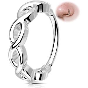 Melighting 20G Twist Nose Ring Hoop, 316L Stainless Steel Helix Cartilage Earring, Hinged Segment Ring, Conch Lobe Septum Nostril Piercing Jewelry for Women 7/8 mm