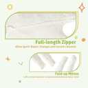 Modal Baby Boy Romper Footies Jumpsuit with Zipper - Ultra Soft & Breathable Footed for 0-18 Months (White)