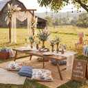 Novabright Foldable Boho Wooden Picnic Table Portable, 48x24 Inch | Low Picnic Table for Outdoor Indoor Floor Seating Beach Wedding Garden Camping BBQ Backyard