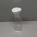 Set of 4 Plastic Carafe with Lid, 1 Liter Mimosa Bar Supplies, Large Square Base Juice Containers, Water Bottle, Milk Container, Clear Beverage Containers for Fridge - HAND WASH ONLY