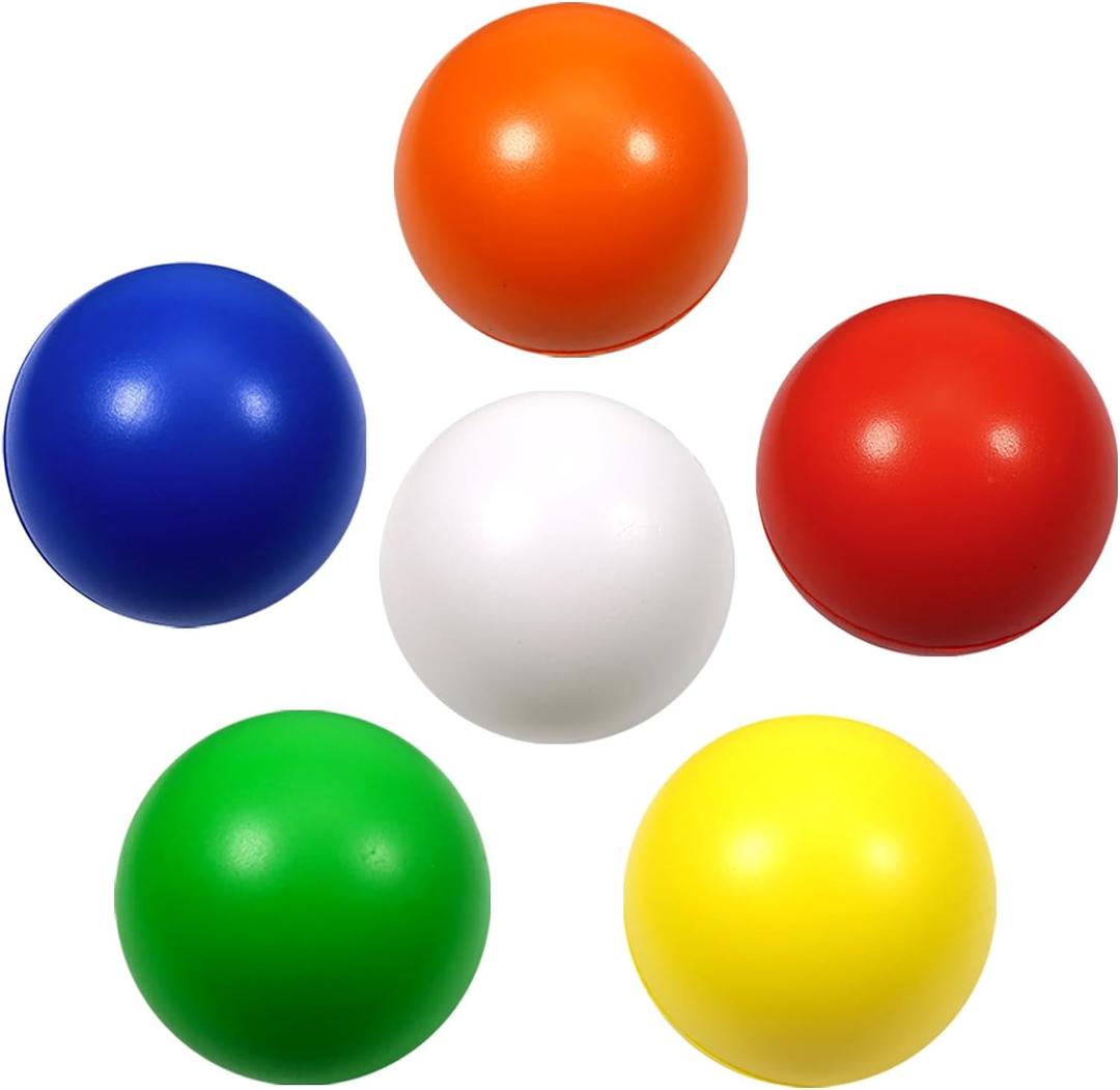 TOAOB Stress Relief Balls Non-Toxic Squeeze 6 Pack 2.5 Inch Colorful Foam Balls for Kids and Adults Hand Exercise Squishy Relief Toys for Anxiety ADHD Autism