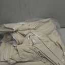 MooMee Bedding Duvet Cover Set 100% Washed Cotton Linen Like Textured Breathable Durable Soft Comfy (Heathered Almond Milk Grey, Super King 108"x98")